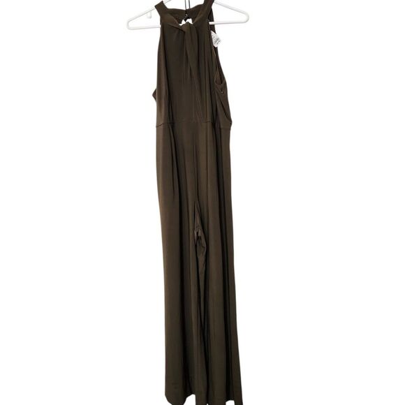 Nina Leonard Jumpsuit For Women Size Medium Wide Leg Olive Green Color With Zip - Picture 3 of 15